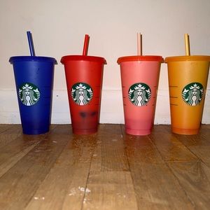 Starbucks multi color changing cups